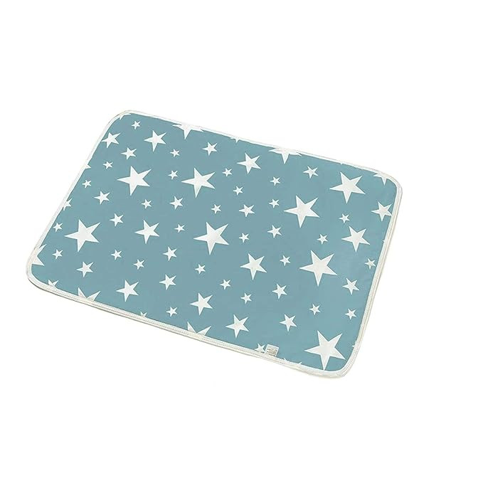 TA Baby Waterproof Dry Sheet, Washable Reusable Bed Protector (Blue Star, Medium-50 x 70 cm)