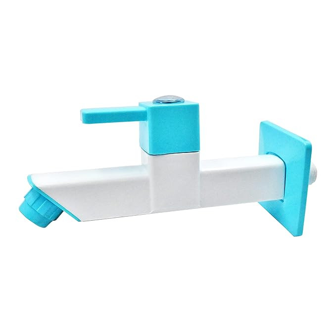 TA Plastic Long Body Tap for Bathroom Kitchen Heavy Duty PVC Plastic Material Long Nose Bib Cock Tap White Pack of 1
