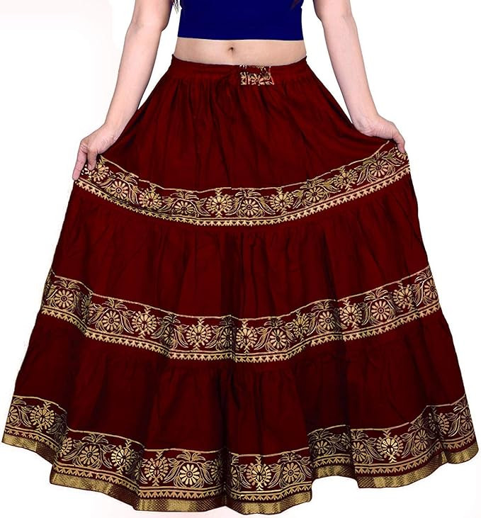 TA Women Long Traditional Ethnic Skirt