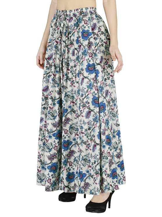 TA Cotton Printed Women Wear Maxi Long Skirt 40" inch Full Length