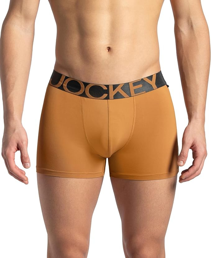 Jockey IC28 Men's Tactel Microfiber Elastane Stretch Solid Trunk with Moisture Move Treatment