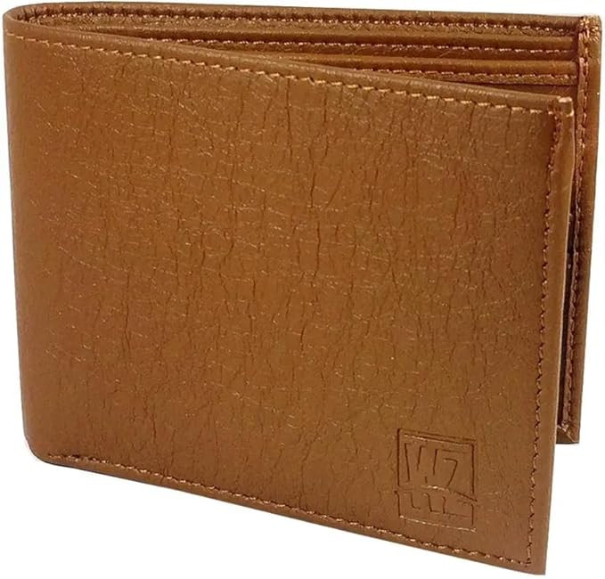 TA Men's Classic Tan Leather Wallet, Bifold Design, Multiple Card Slots and Currency Compartments, Premium Stitched Finish
