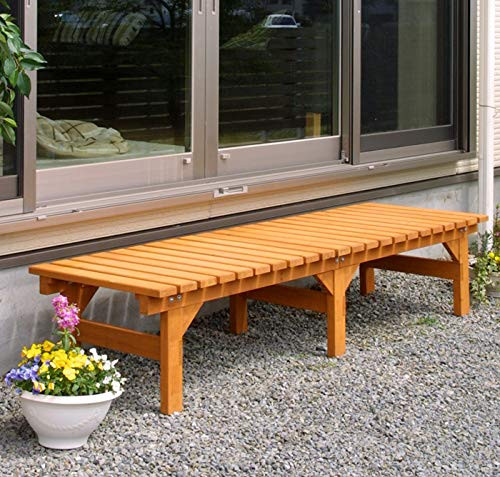 TA Wooden Divan Bench - Natural Wood Indoor/Outdoor Seating for Home, Garden, Patio & Terrace, Comfortable & Stylish - Pack of 1