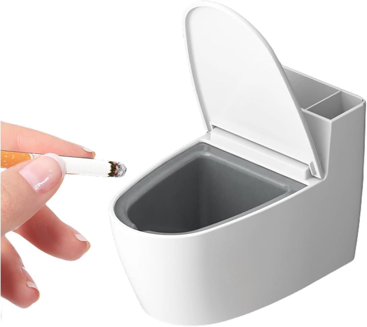 TA Wall Mounted Toilet Shaped Bathroom Ashtray | Toilet Design Cigarette Ashtray | Bathroom Ashtray With Lid | Self Adhesive Modern Smoking Accessories Holder (Pack of 1,Multicolor)