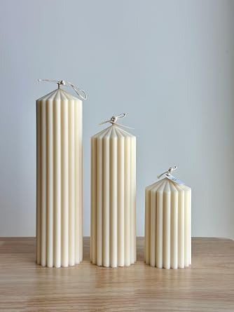 TA Piller Candles Vanilla Scented Pillar Candles Set of 3 |Paraffin Wax Candles || Home Decor (White)|5x1.5 Inch,4x1.5 Inch,3 x1.5 inch