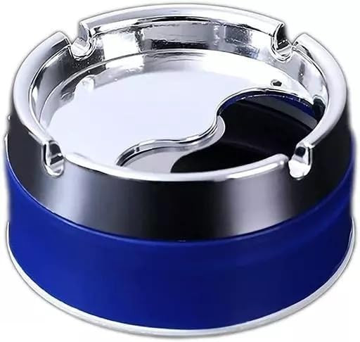 TA AFFODYL - Plastic and Stainless Steel Windproof Ashtray Rotating Lid Convenient Smokeless Ashtray For Cigarette, Cigar for Home and Office (pack of 1)