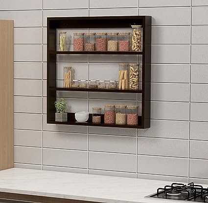TA Kitchen Accessories Box, Wooden Rack 4 Tier, Storage Shelves For Home