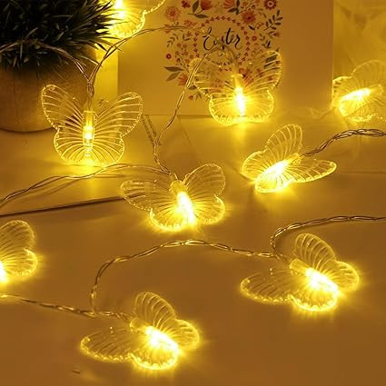 TA Butterfly Lights for Decoration - 4 m, 14 Fairy Led Lights for Decoration, String Lights for Kids Room, Butterfly Led Lights for Birthday Decorations, String Lights for Home Decorations