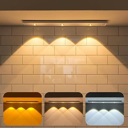 TA Motion Sensor Under Cabinet LED Light, 3 Color Modes Closet Light with Stepless Dimming for Kitchen, Cabinet, Wardrobe, Bedroom, Cupboard (40CM - Pack of 1)