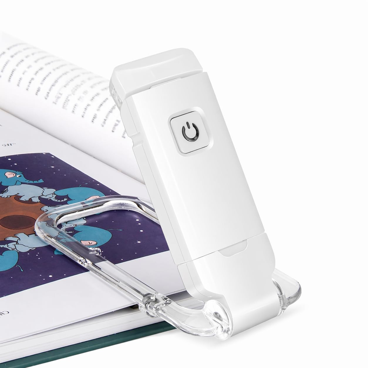 TA MoonlitDreams Book Lamp for Students, USB Rechargeable LED Study Light, 3 Light Modes, Clip-On, Portable & Eye-Friendly (White)
