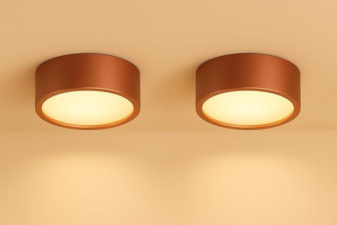 TA 6W COB Rose Gold Surface Ceiling Mounted LED Spotlight – Warm White Decorative Light for Living Room, Bedroom, Hotels, Showrooms, Reception, Corridors, and Temple Lighting Pack of 2