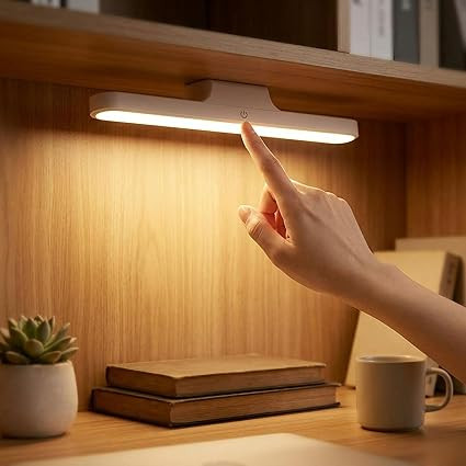 TA  USB Rechargeable Magnetic Cabinet Light | LED Under Cabinet Lamp with 3-Color Dimmable Modes, Adjustable Brightness, 2000mAh Battery & 1 Magnetic Holders | 30cm