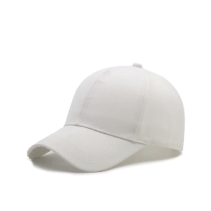 TA Baseball Cotton Plain Adjustable Cap for Men & Women | Lightweight Sports & Casual Outdoor Hat with Strap (Free Size)