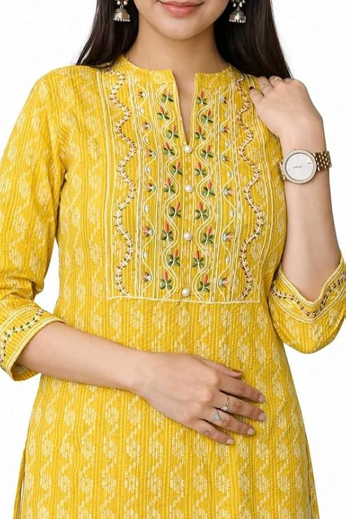 TA Stylish Women Straight Fit Kurti with Traditional Modern Fusion Design for Everyday Fashion Appeal