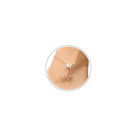 TA  Italian Designer Rose Gold Plated Butterfly Anklet and Necklace for Women and Girls