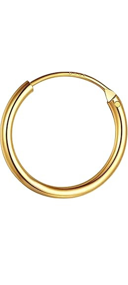 TA Gold Plated Simple Nose Ring, Hoop Style, Round Shape