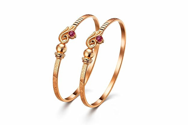 TA  Gold Plated Kada for Women (Pack of 2) - Adjustable Openable Daily Wear Bangles | Lightweight Traditional Bracelets | Skin Friendly & Long Lasting