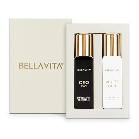 TA BELLAVITA CEO MAN and WHITE OUD Unisex | Long Lasting Perfume for Man & Woman | Eau De Parfum pack of 2x20ml each | Tonka, Agarwood & Orange | Woody, Spicy & Citrus Premium Fragrance
