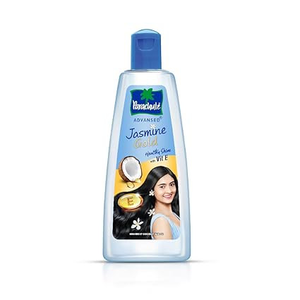TA Parachute Advansed Jasmine Gold Non-Sticky Coconut Hair Oil with Vitamin E For Super Shiny Hair, 600ml