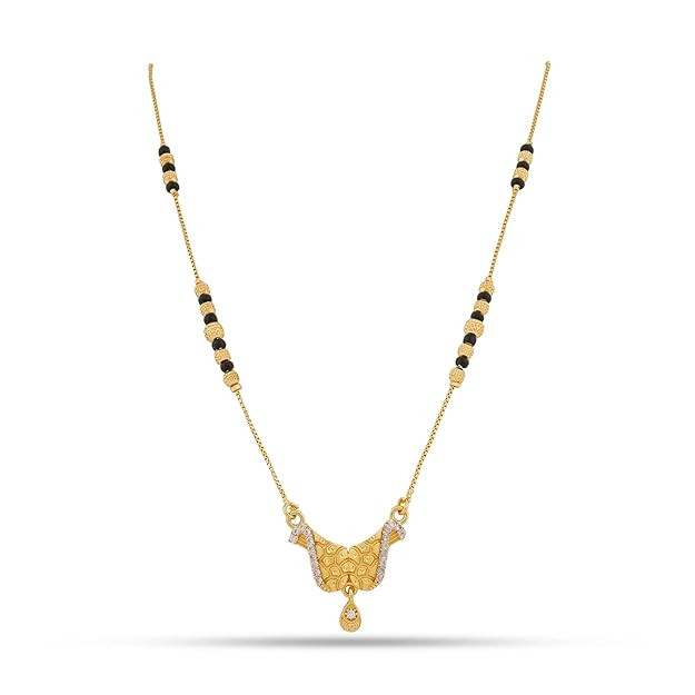 TA  Mangalsutra for Women Stylish | Black Beads Mangalsutra Chain | Daily Wear Traditional & Modern Design | Golden Finish Imitation Jewellery Necklace
