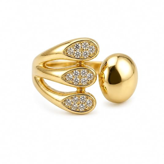 TA Fashion Stylish Rings for Women and Girls (Golden)