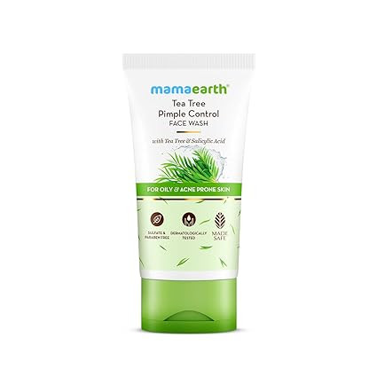 TA Mamaearth Tea Tree Pimple Control, Anti Acne Face Wash with Tea Tree & Salicylic for Oily & Acne-Prone Skin - 150 ml | Controls Oil to Prevent Pimples | Made Safe