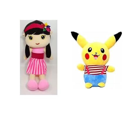 TA Pack of 2-Sofia Doll & Multi Pika Soft Toy for Kids & Toddlers| Birthday