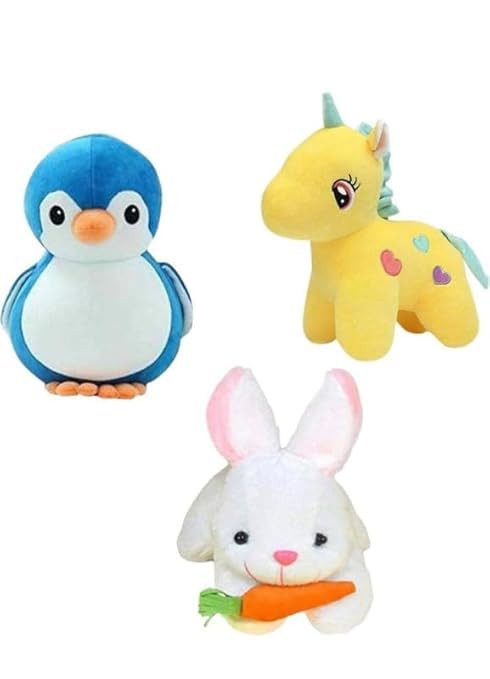 TA Super Soft Plush Toy Combo Set of 3 for Kids – Lightweight, Safe and Adorable Stuffed Toys for Gifting, Decoration and Daily Play – Suitable for All Ages