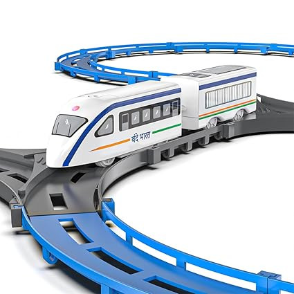 TA Vande Bharat Bullet Train Toy Set for Kids - Multiple Railway Track Layout, AAA Battery Operated, Fun Gift for Boys & Girls 1+ Years, Made in India (Basic - 43 pcs)