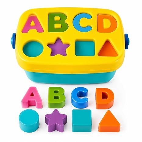 TA Baby's First Educational Shape Sorting Blocks Toys | 16 Pcs ABCD Learning Blocks & Shape Sorter | Educational Learning Toy for 6 Months to 2 Years Old Boys & Girls