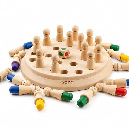 TA Storio Educational Learning Geometric Shape Memory Chess Puzzle | Quick Color, Shape Matching Board Game | Sensory Educational Learning Toy for Kids