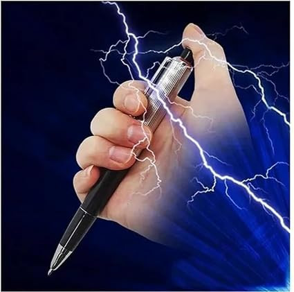 TA Shocking Electric Prank Pen, Funny Gag Toy for Kids and All Age Groups, Silver and Black