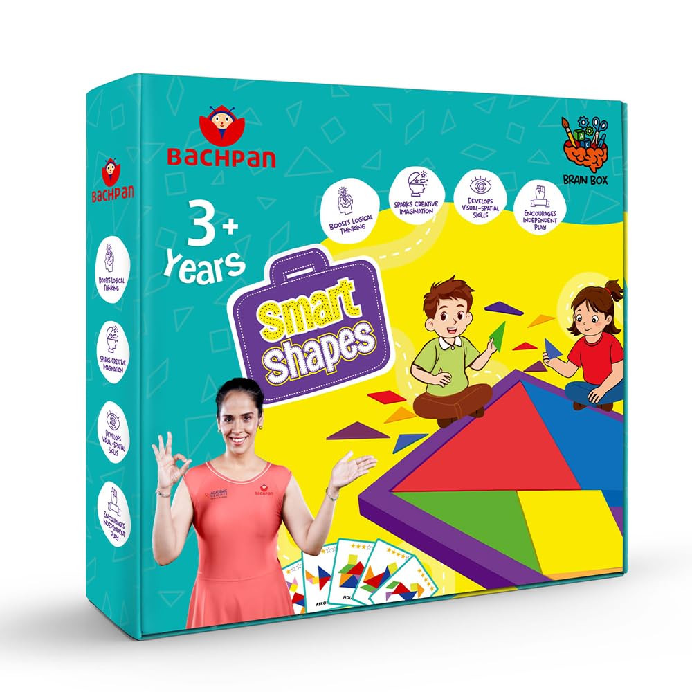 TA Tangram Puzzle for Kids Age 3-8 | Smart Shapes Educational Learning Toy | Brain Development & Pattern Building Game | Montessori STEM Activity Kit with Flashcards | Gift for Boys & Girls