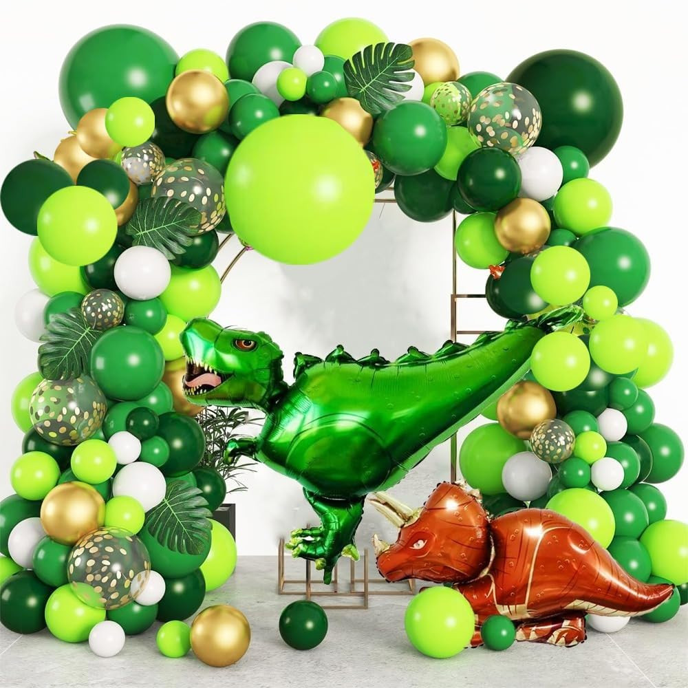 TA Pop The Party Dinosaur Theme Birthday Decoration Kit – 59 Pcs Dinosaur Foil Balloon With Latex Balloons For Kids Jungle Theme Birthday Decor Items