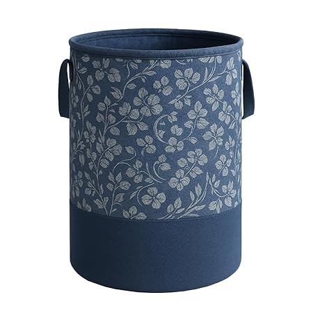 TA Laundry Basket, Freestanding Laundry Hamper, Collapsible Tall Clothes Hamper with Easy Carry Handles for Clothes, Laundry Basket for Decorative Nursery Blanket,Toys,Baby Room, | Blue Color |