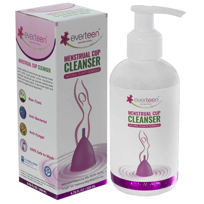 TA  everteen Menstrual Cup Cleanser With Plants Based Formula for Women, Removes Blood Stains - 1 Pack (200 ml)