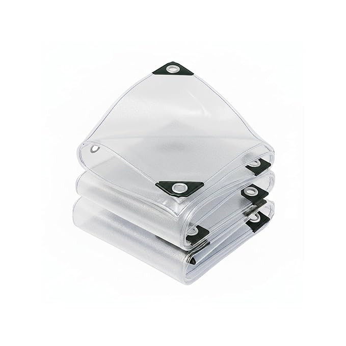 10FT X 10FT Transparent 80 GSM Light Duty Waterproof Tarpaulin Tent – for Car, Truck, Grain Covers & Rain Protection