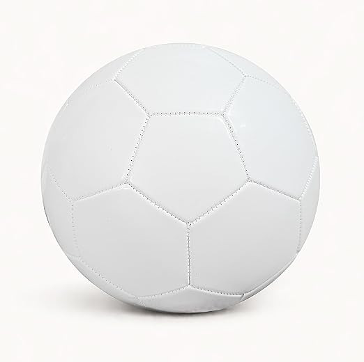 White Soccer Ball, Size 5, Full White Football for Training and Match Play | 32 Panel Full Football, Standard Size and weight