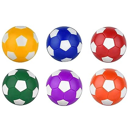 6 Pcs Foosball Table Balls, 36mm Table Soccer Balls, Replacement Accessories for Tabletop Football Games, Indoor Table Football (Multicolor)