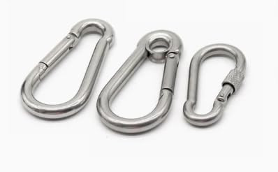 Heavy Duty Stainless Steel Carabiner Clips – Durable Snap Hooks for Camping, Hiking, Keychains, and Outdoor Gear (3)