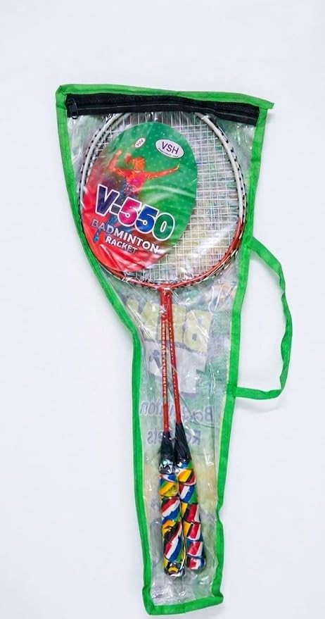 Badminton Racket Set with Carrying Case, with 2 sattulcock | Pair of 2 Rackets, Aero-Frame Design, High-Tension Stringing, 675mm Length, Nano-Tube Frame