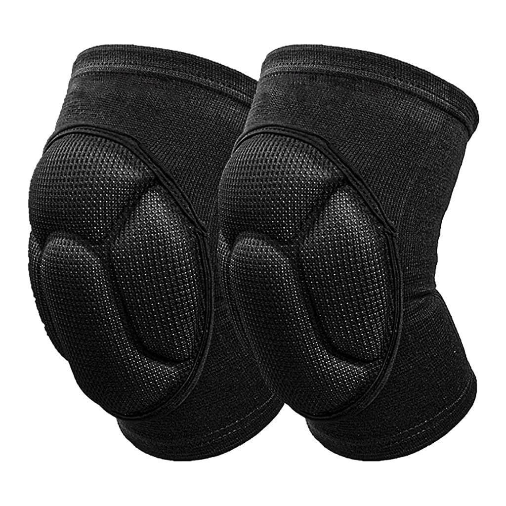 Padded Knee Pads, Black, Foam Cushion Protection, Pair, for Volleyball, Sports and Work