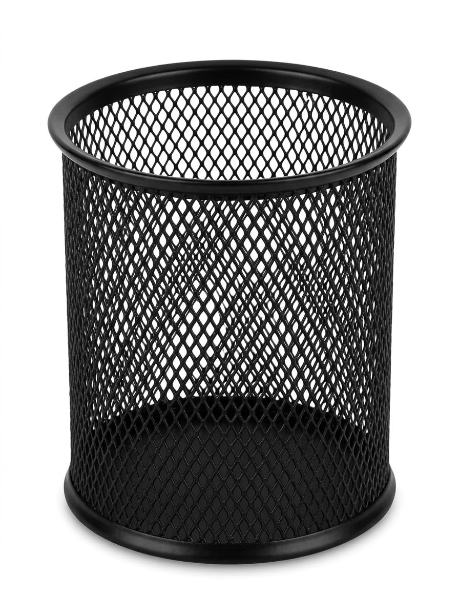 Pen Pencil Holder, Pack of 2, Metal Mesh Desk Organizer | Multi-Functional, Office Classroom Stationery Makeup Kitchen Storage, For School Office & Home