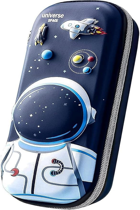 3D Cover Eva Space Astronaut Theme Pencil Case Large Capacity Pencil Pouch Bag Organizer for Students Kids Stylish Pen Holder Pouch Stationery Box - Ethylene Vinyl Acetate (EVA), Multicolor