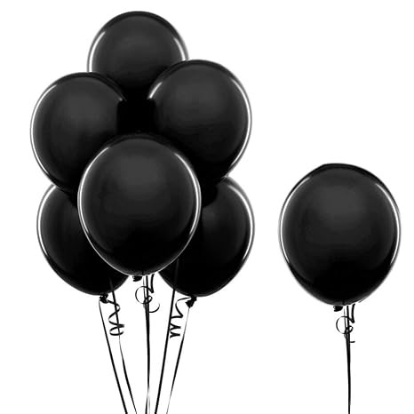 10 Inch HD Metallic Shiny Balloons for Birthday Decoration, Decoration for Weddings, Engagement, Baby Shower, 1st Birthday, Anniversary, Birthday Party (Pack of 50) (Black)