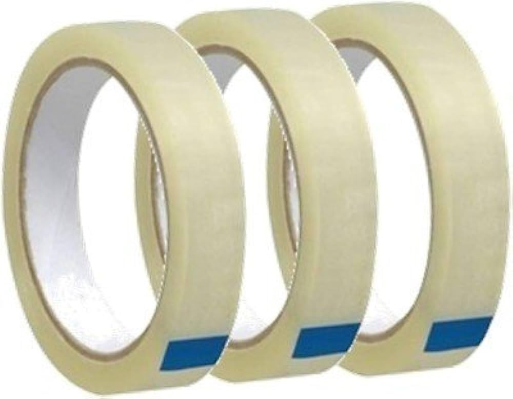 Cello Tape 1 Inch (24mm x 65m) - Set of 3 - Strong Adhesive Cello Tape,1 Inch, for Packing, Transparent Cellotape for Office, Home & Packaging Use