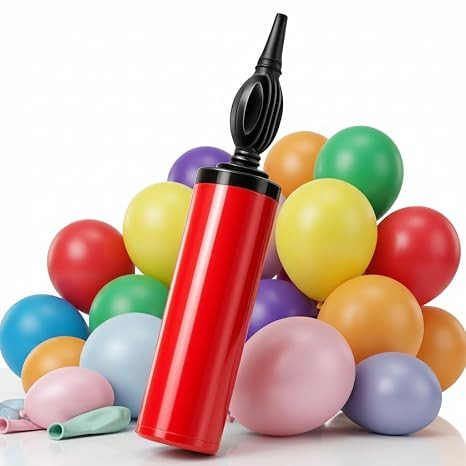 Manual Balloon Pump with 25 Multicolor Latex Balloons – Fast Inflation, Durable Party Starter Kit for Birthdays, Anniversaries, Baby Showers, Festive Decorations & More