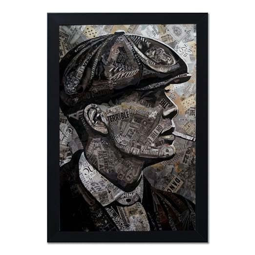 Vintage Typography Art Print, Black and White Newspaper Collage Portrait, Wall Decor Decor Home Decor | A4 Size | Pack of 1 | Wall Decoration
