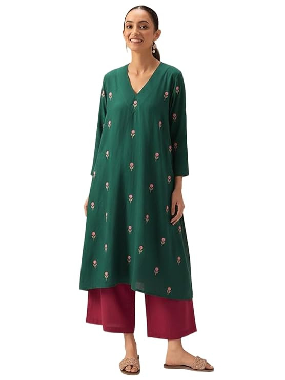 Viscose Blend Kurta for Women | Kurti Set Woman | Kurta with Palazzo | A Line Printed Co Ord Outfit | Cord Ethnic Suit | Indian Office Party Traditional Clothing Fashion Premium Look