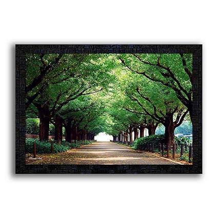 pnf Poster And Frames Nature Landscape Scenery Wooden Painting | For Living Room, Bedroom | Home Decoration Item | Best Gifting Option (14x20 inch,Multicolour,Synthetic) 8506